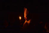 Image of Pope Benedict XVI Lights the Easter Candle at the Vigil